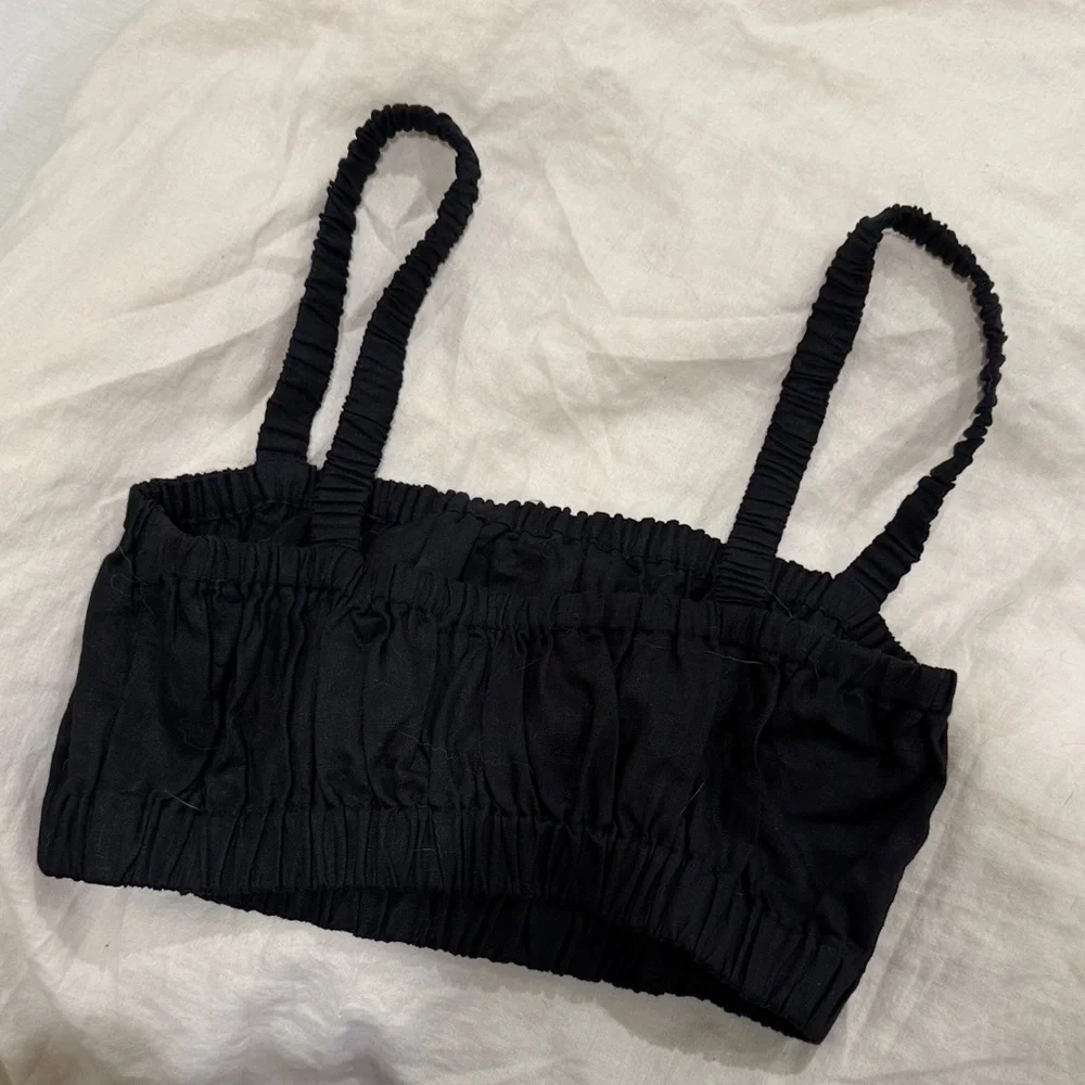 DISSH Havana Linen Crop Top Black AU10 US6 - Picture 7 of 7